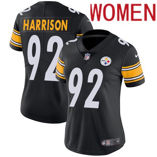 Cheap Women Pittsburgh Steelers 92 James Harrison Nike Black Vapor Limited NFL Jersey